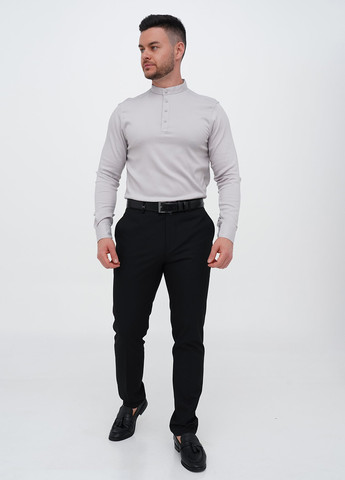 Светло-серая кэжуал, классическая рубашка однотонная Trend Collection