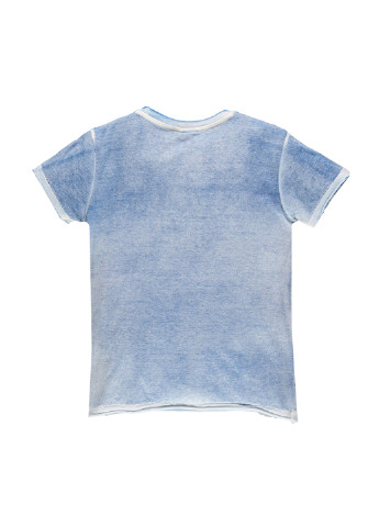 Синяя летняя футболка с коротким рукавом MEK