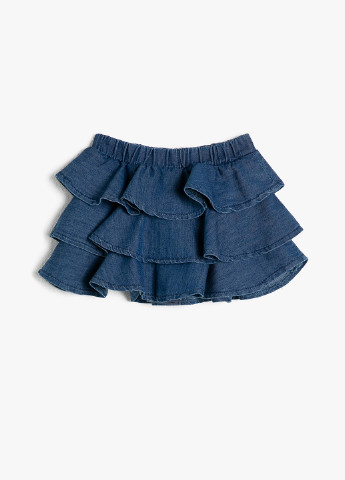 Синяя джинсовая однотонная юбка KOTON