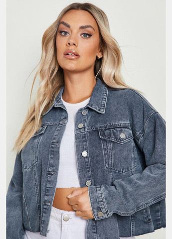 Серо-синяя демисезонная куртка Boohoo