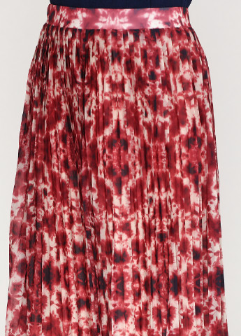 Бордовая кэжуал с абстрактным узором юбка Mango плиссе