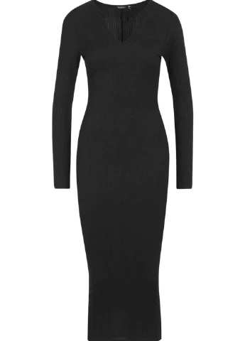 Черное кэжуал платье футляр Boohoo однотонное