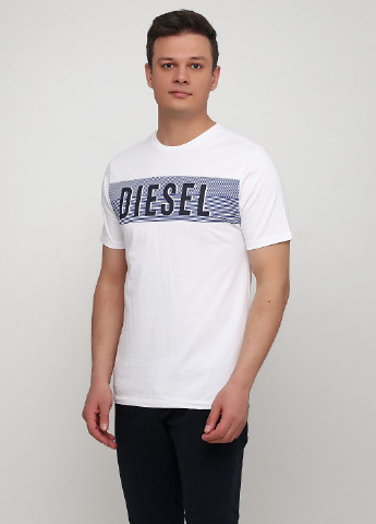 Белая летняя футболка Diesel
