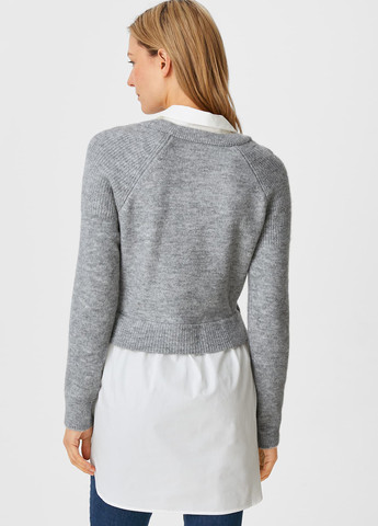 Светло-серый зимний свитер для беременных C&A