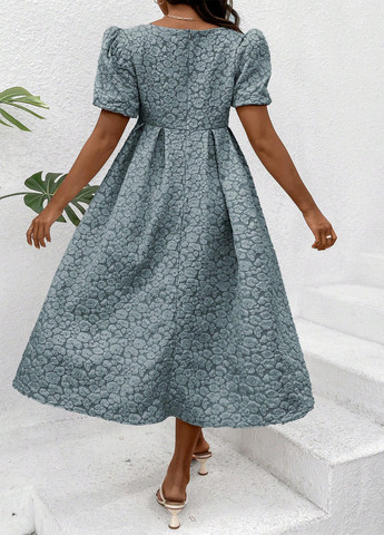 Голубое кэжуал платье для беременных клеш SHEIN с цветочным принтом