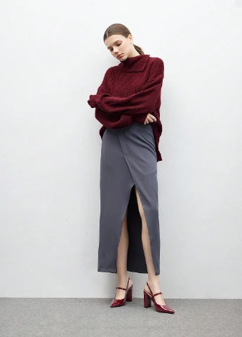 SHEIN Туфли слингбеки бордовый з искусственная кожа, китай — лето (342068039)