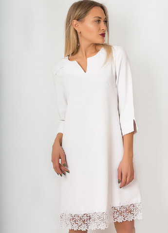 Белое кэжуал платье Lilove однотонное