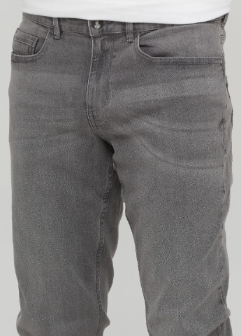 Серые демисезонные прямые джинсы Premium