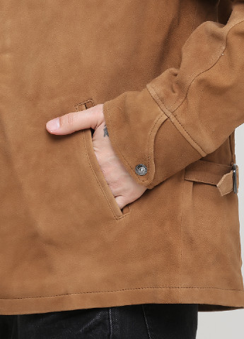 Светло-коричневая демисезонная куртка замшевая Schott N.Y.C.