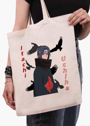 Еко сумка шоппер біла Ітачі Учіха (Itachi Uchiha) (9227-2821-WT-1) Еко сумка шоппер біла 41*35 см MobiPrint (221682901)