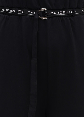 Комбинезон Comma комбинезон-брюки однотонный чёрный кэжуал трикотаж, вискоза