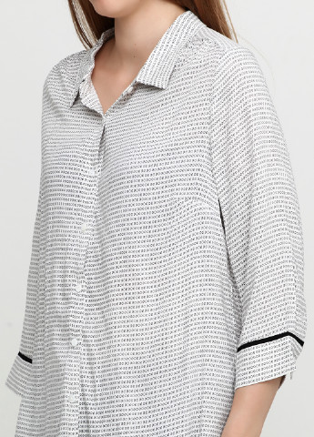 Белая кэжуал рубашка в полоску BRANDTEX COPENHAGEN