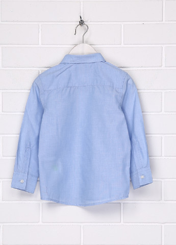 Голубой классическая рубашка однотонная H&M с длинным рукавом
