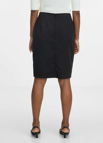 Черная офисная, кэжуал однотонная юбка Orsay карандаш, на запах