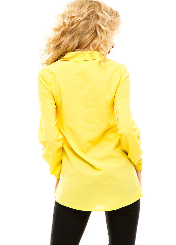 Желтая кэжуал рубашка однотонная Elfberg