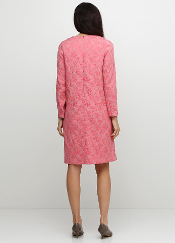 Светло-розовое кэжуал платье с длинным рукавом Space с цветочным принтом