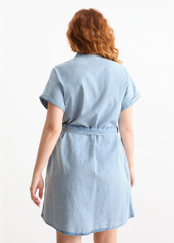 Голубое джинсовое платье рубашка C&A варенка