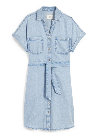 Голубое джинсовое платье рубашка C&A варенка