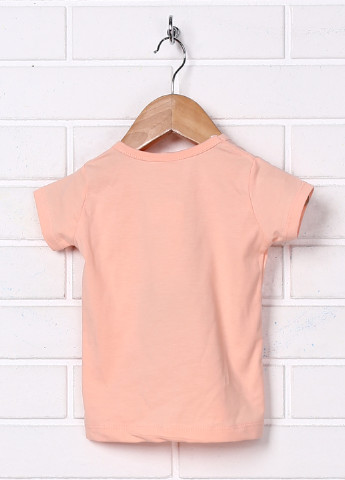 Персиковая летняя футболка с коротким рукавом Benna