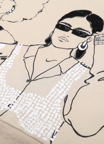 Світшот жіночий з принтом Model Berni Fashion - крій малюнок бежевий кежуал поліестер - (231478435)