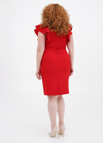 Красное кэжуал платье футляр Dioni однотонное