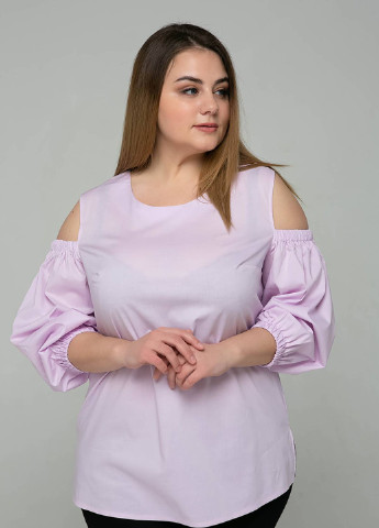 Сиреневая летняя блуза с вырезами на плечах леся сиреневая Tatiana