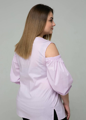 Сиреневая летняя блуза с вырезами на плечах леся сиреневая Tatiana