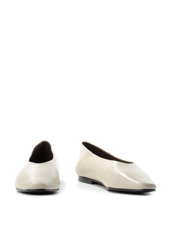 Жіночі балетки Le'BERDES | молочні однотонні без декору натуральна шкіра (322087992)