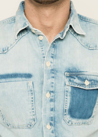 Голубой кэжуал рубашка с абстрактным узором Pepe Jeans