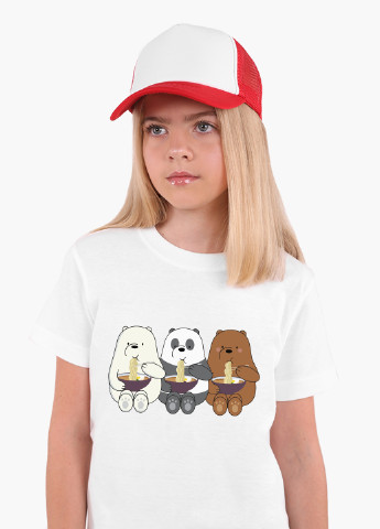 Белая демисезонная футболка детская вся правда о медведях (we bare bears) белый (9224-2897) 164 см MobiPrint