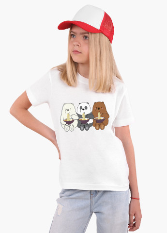 Белая демисезонная футболка детская вся правда о медведях (we bare bears) белый (9224-2897) 164 см MobiPrint