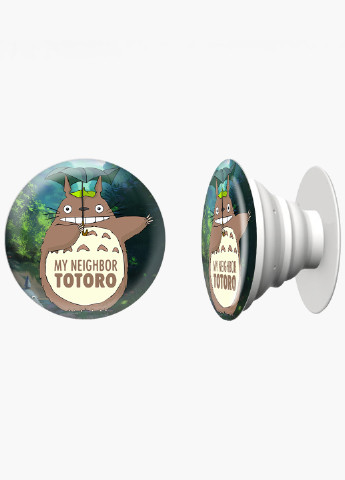 Попсокет (Popsockets) тримач для смартфону Мій сусід Тоторо (My Neighbor Totoro) (8754-2656) Чорний MobiPrint (216836465)