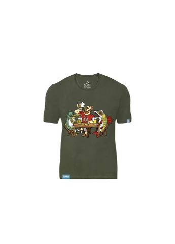 Хаки (оливковая) футболка "паті з рибами" khaki, 2xl Klost