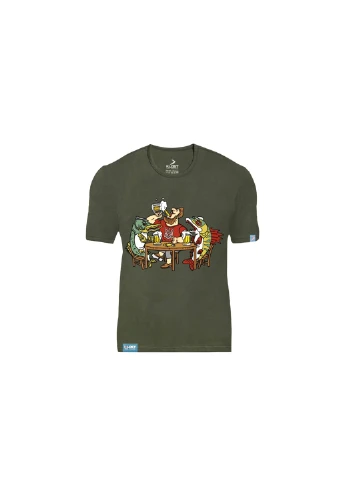 Хаки (оливковая) футболка "паті з рибами" khaki, 2xl Klost