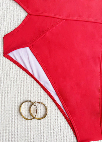 Червоний літній купальник суцільний, монокіні SHEIN