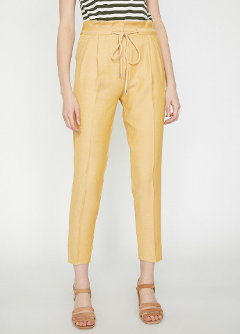 Желтые кэжуал летние укороченные брюки KOTON