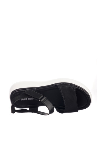 Черные босоножки Lola Andy на липучке с белой подошвой