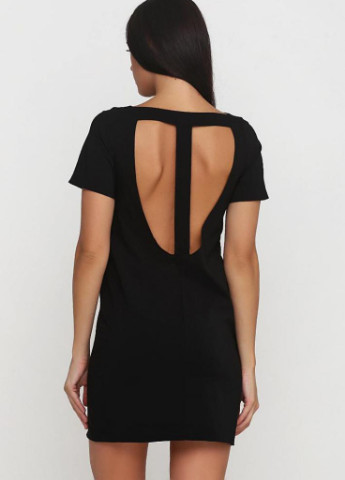 Чорна кежуал стильне літнє плаття вільного крою з відкритою спиною altair Podium однотонна