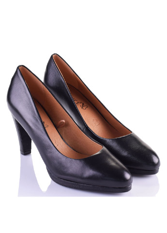 Черные женские туфли на высоком каблуке - фото