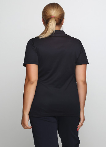 Черная женская футболка-поло SPORT TEK однотонная