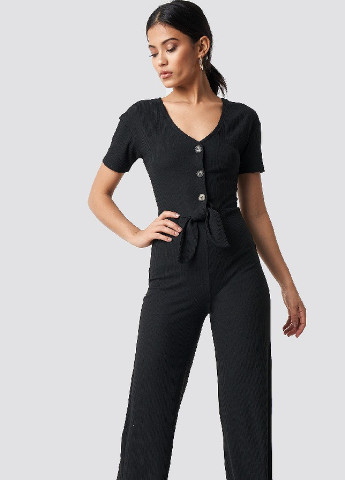 Комбинезон NA-KD однотонный чёрный кэжуал