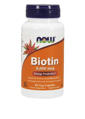 Биотин В7 (60 капс.), 5000 мг Now Foods (251206273)