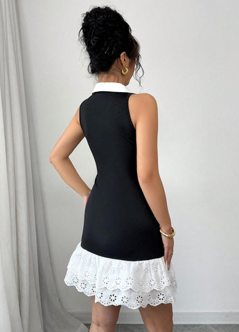 Чорна кежуал сукня в стилі армпір SHEIN однотонна