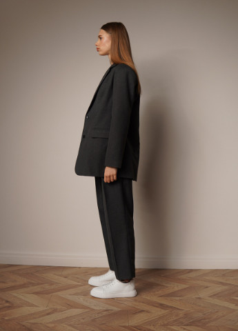 Темно-серый женский классический пиджак серый 317 Papaya однотонный - всесезон