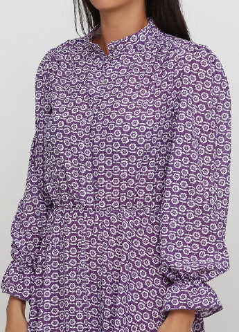 Світло-фіолетова кежуал сукня кльош ANVI з квітковим принтом