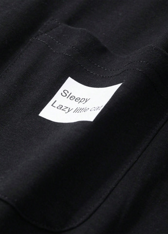 Чорна всесезон піжама (лонгслів, штани) лонгслів + брюки SHEIN