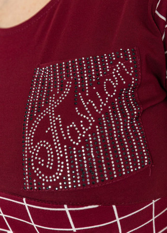 Бордова кежуал сукня сукня-футболка Ager в клітинку