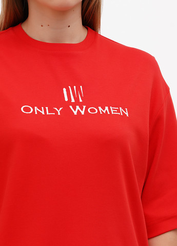 Красное кэжуал платье платье-футболка Only Women однотонное