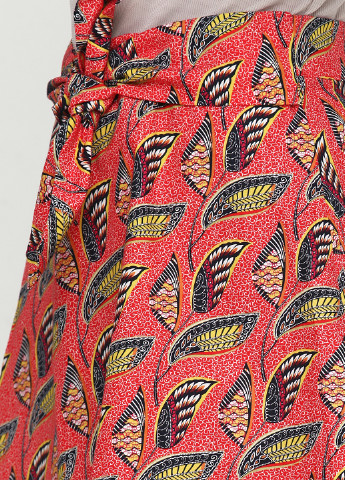 Красная кэжуал с рисунком юбка Etam а-силуэта (трапеция)