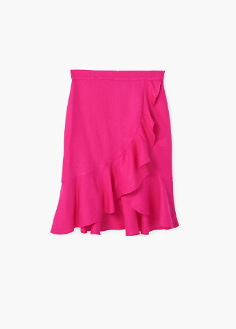 Розовая кэжуал однотонная юбка Mango на запах